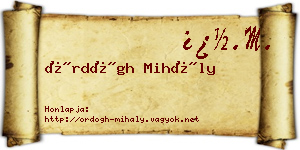 Ördögh Mihály névjegykártya