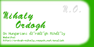 mihaly ordogh business card